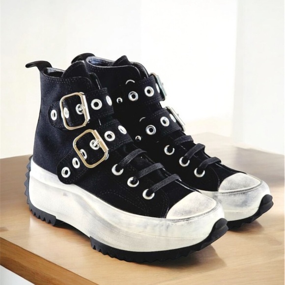 Converse Run Star Hike Platform Sneakers 9.5 Black Canvas Chuck Taylor Shoes​ - Picture 10 of 10